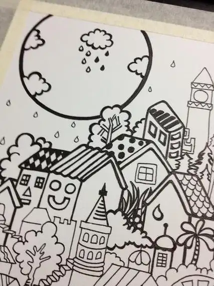 初中学生简笔画彩色