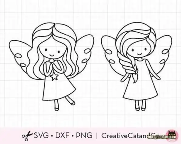 超级简单画张着翅膀的小精灵小精灵简笔画大全