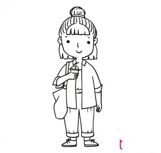 简笔画人物少女简单 - 简单简笔画