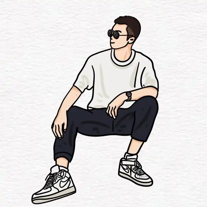 手绘头像定制简约卡通漫画约稿设计微信男生