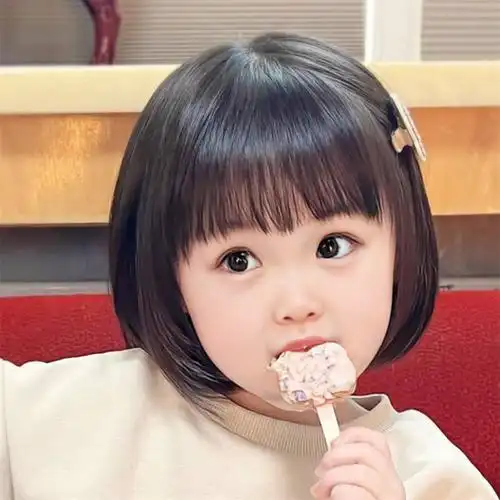 儿童假发女短直发空气刘海内扣波波头韩版时尚bjd娃娃假发全头套