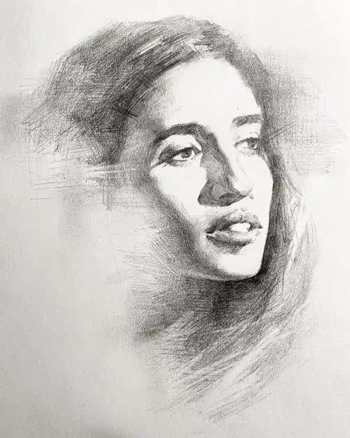 生动形象的人物素描作品欣赏细节刻画人像素描图