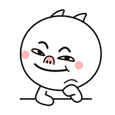 卡通挑眉毛小猪微笑gif动图_动态图_表情包下载_soogif