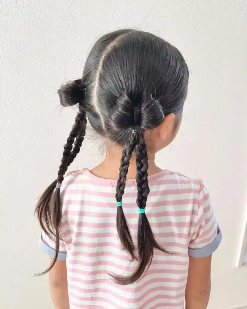 幼儿园上学发型素材之双马尾麻花辫建议收藏 #儿童日常编发# #儿童