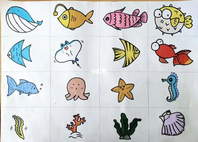 海底世界海洋生物简笔画画个简笔画文化绘画