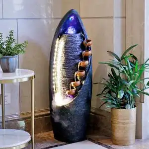 客厅流水喷泉家庭家用现代循环水景观室内装饰时来运转球落地摆件