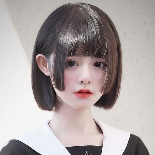 公主切假发女短发日系bobo头假发套姬发式lolita三刀齐自然全头套