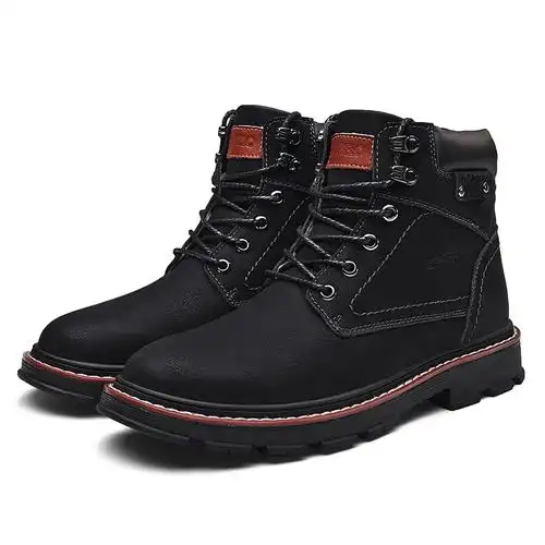 卡帝乐鳄鱼cartelo男靴时尚潮流马丁靴男士英伦工装靴复古中高帮靴子