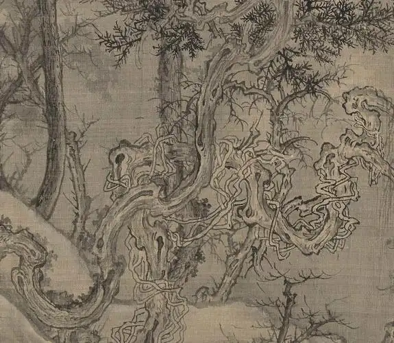 北宋王诜渔村小雪图卷真迹复制宋画山水画长卷国画