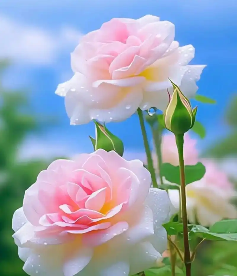 唯美风景分享:蓝天下绽放的月季花,美到心动! 67