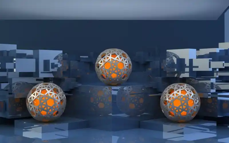 滚珠架金属丝网-3d艺术品矢量壁纸