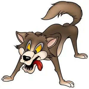 可爱的狼卡通忍者抱着舒里肯的漫画美丽的女孩睡在卧室里.