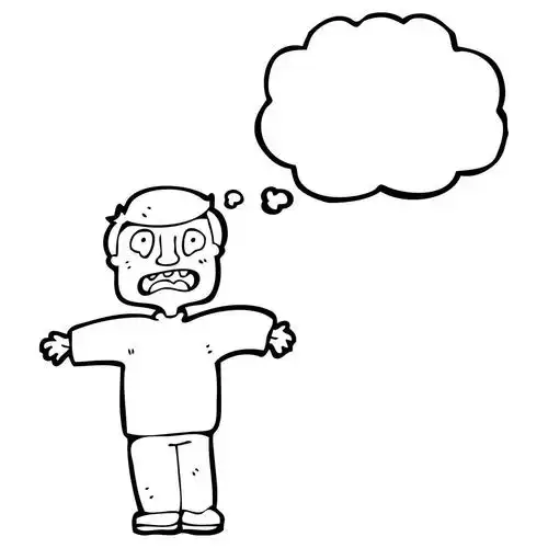 吓坏了的男人,向量,在白色背景上的男子惊恐的卡通