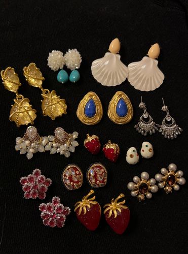 中古玩家们 这就是你找的vintage中古彩色宝石西洋老古董玛瑙耳环