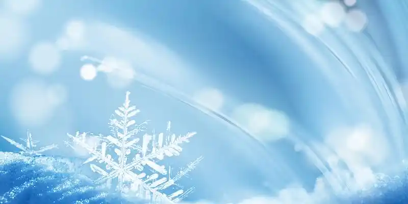 蓝色简约唯美云层圣诞节冬天雪花光效展板背景冬天圣诞节雪花