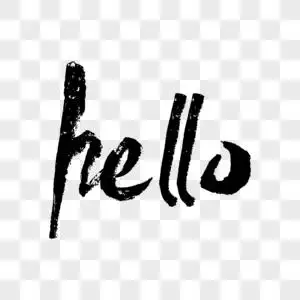 hello黑色毛笔笔触艺术字下载图片