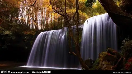 林间瀑布摄影图__山水风景_自然景观_摄影图库_昵图网nipic.com