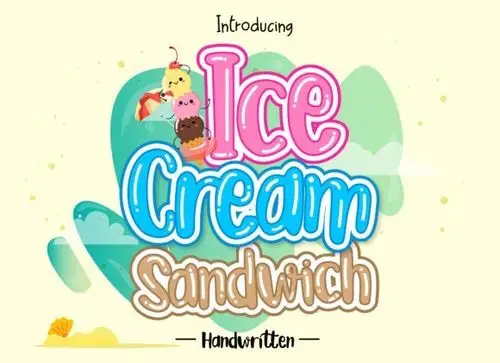 icecreamsandwich卡通可爱手写冰淇淋风格英文字体下载