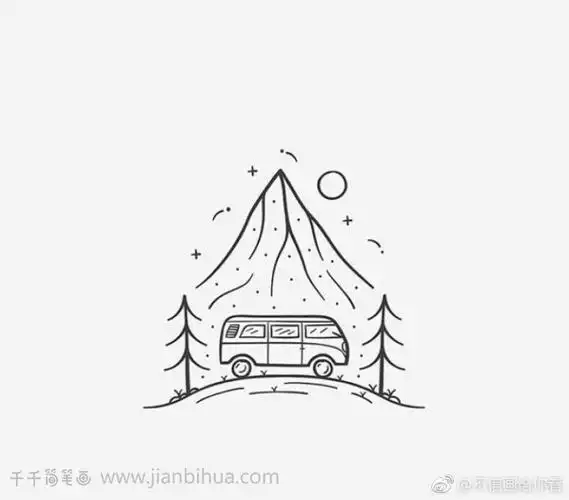 一组精致黑白简笔画