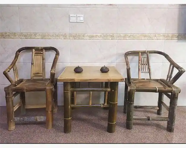 煕沐瞳手工竹椅竹桌子茶桌茶台茶几家用阳台休闲桌椅组合靠背椅可定制