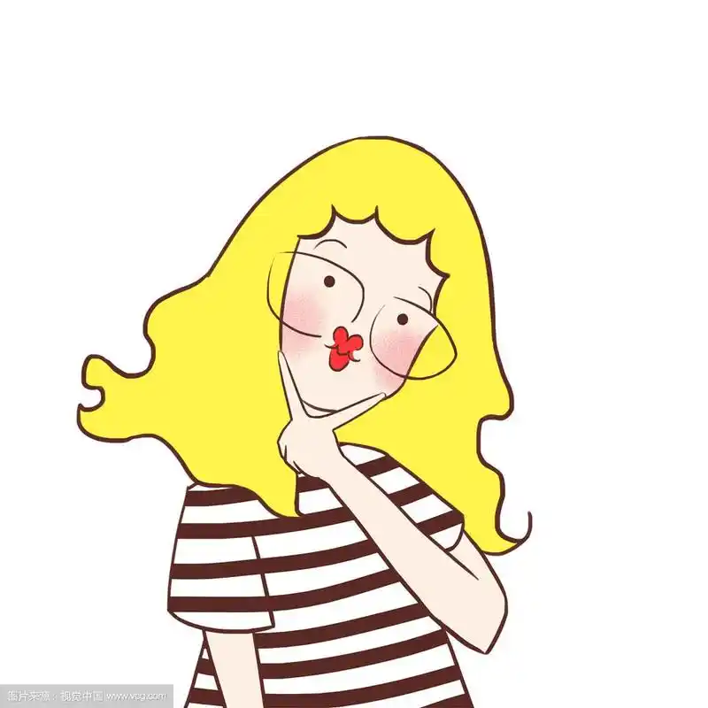 嘟嘟嘴女孩可爱头像插画