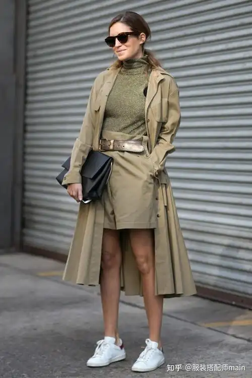 春天出门穿风衣很飒但选对颜色更显气质