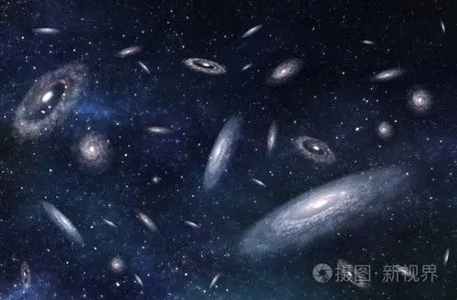 大尺度结构的多个星系在宇宙深处.3d 图