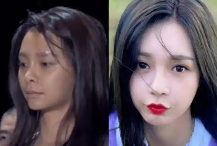 妆后是神颜,卸了妆满脸油光,老鼠眼,斑点,黑眼圈,明星就那样_沈梦辰