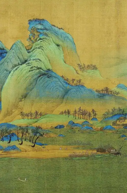 千里江山图*青绿色底色*绵延的山水*点缀的亭台楼阁_圈子-新氧美容