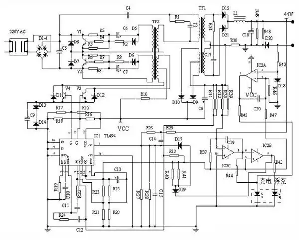 【电动车充电器电路图】电动自行车充电器电路图及工作原理