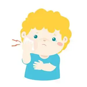 小男孩有牙痛卡通矢量卡通牙可爱卡通人物的牙齿特征呈现出龋病发展的