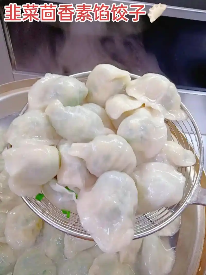 茴香韭菜鸡蛋馅饺子,这样包的素馅饺子拿肉都不换,太好吃了96 - 抖