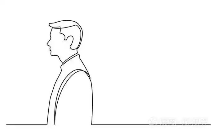 站人侧视连续线绘制插画-正版商用图片14nvqt-摄图新视界