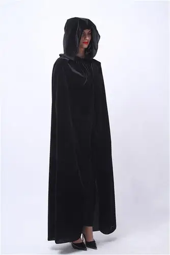 2019天鹅绒薄款黑色万圣节披风斗篷新娘披肩工厂来图定制