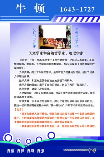 海报印制设计展板素材名人简介牛顿定制写真