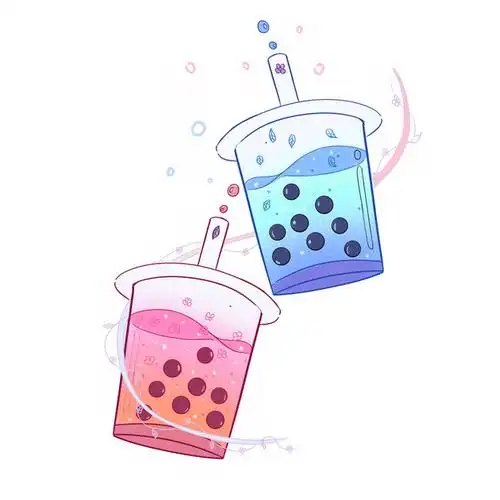 两杯卡通珍珠奶茶946681png图片素材