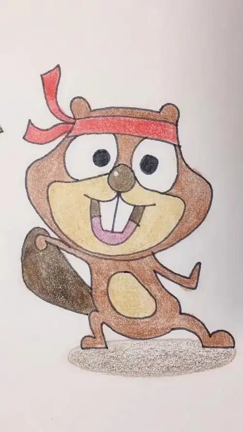 画画原来如此简单#学画小松鼠简笔画