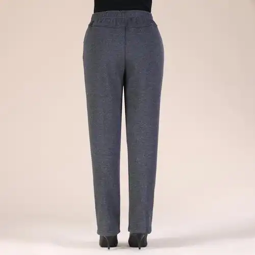 中老年人运动裤女加绒加厚秋冬妈妈装纯棉高腰卫裤宽松大码休闲裤