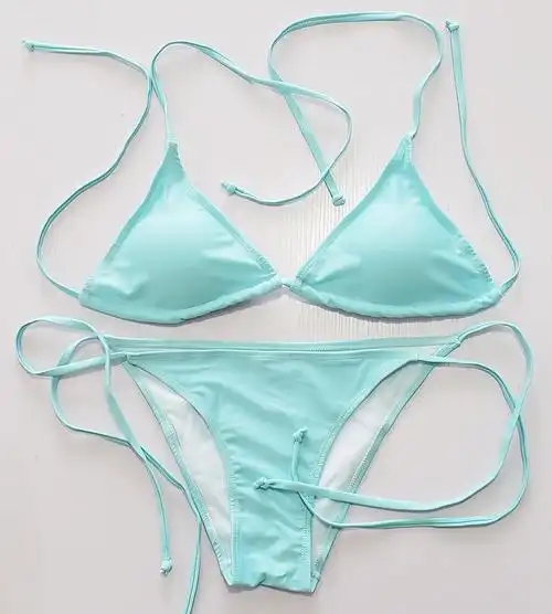 比基尼暴露丁字大胸透明透明性性感泳衣网红聚胸分体泳衣
