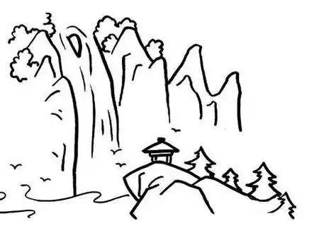 山水相间简笔画好看的山水风景上色简笔画要怎么画山水风景图片简笔画