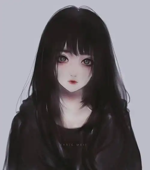 动漫美图欣赏:黑色系少女,你的眼中存在着一个世界