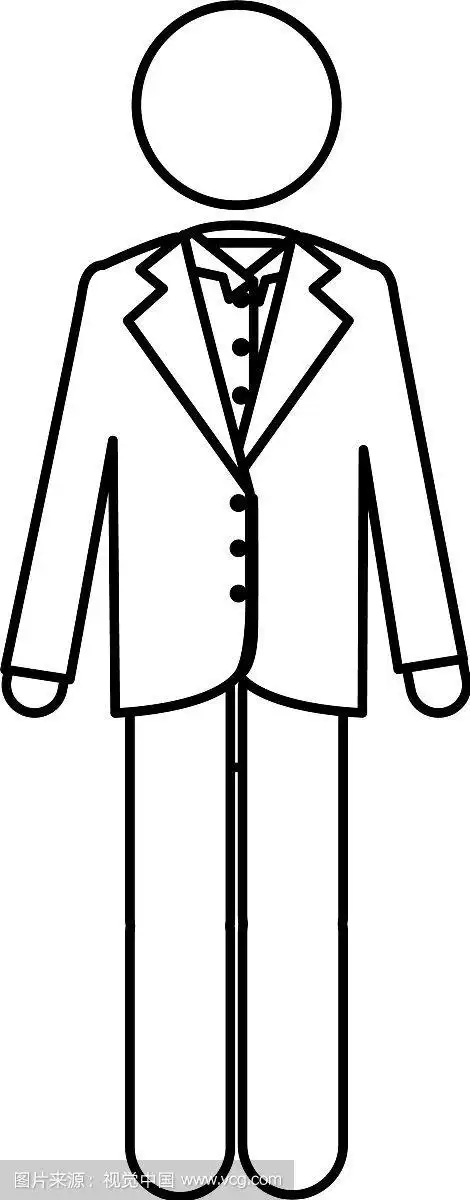 单色轮廓象形图的男人在正式的西装