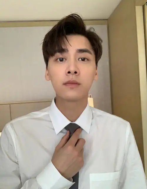 李易峰格纹西装自拍帅照图片