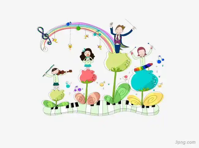 卡通手绘儿童节音乐会