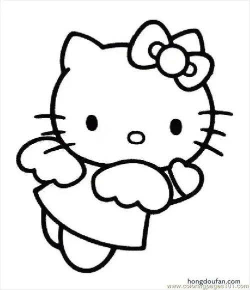 小天使凯蒂猫hellokitty涂色卡通简笔画大全