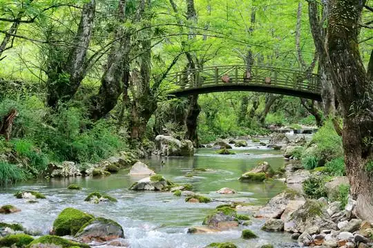 小桥流水摄影图__自然风景_自然景观_摄影图库_昵图网nipic.com