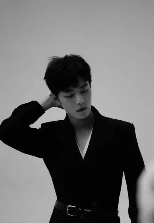 肖战这次穿的是一套纯黑色的西装,衣领是少见他穿的深v领,里面还配了