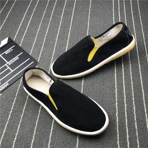 情侣透气吸汗布鞋男平跟软底圆头千层底专柜赐绣绣艺拼色老北京款