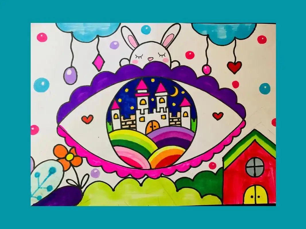 眼睛里的世界创意儿童画