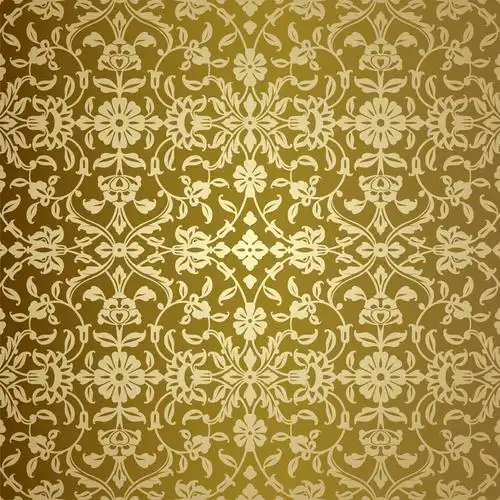 金色花纹无缝背景矢量图片,金色花纹,花卉图案,花朵,传统花纹,背景